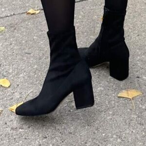 Ann Taylor Faux Suede Block Heel Bootie